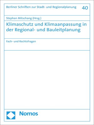 cover image of Klimaschutz und Klimaanpassung in der Regional- und Bauleitplanung